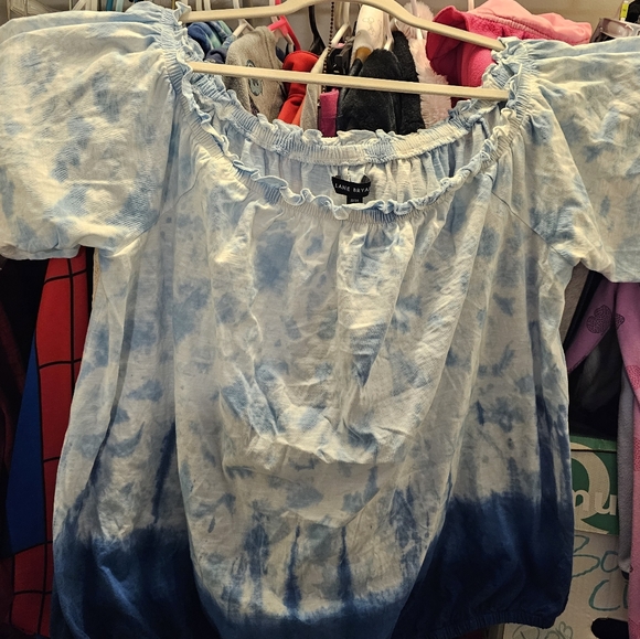 Layne Bryant Off the Shoulder Blue Shirt - Picture 3 of 3